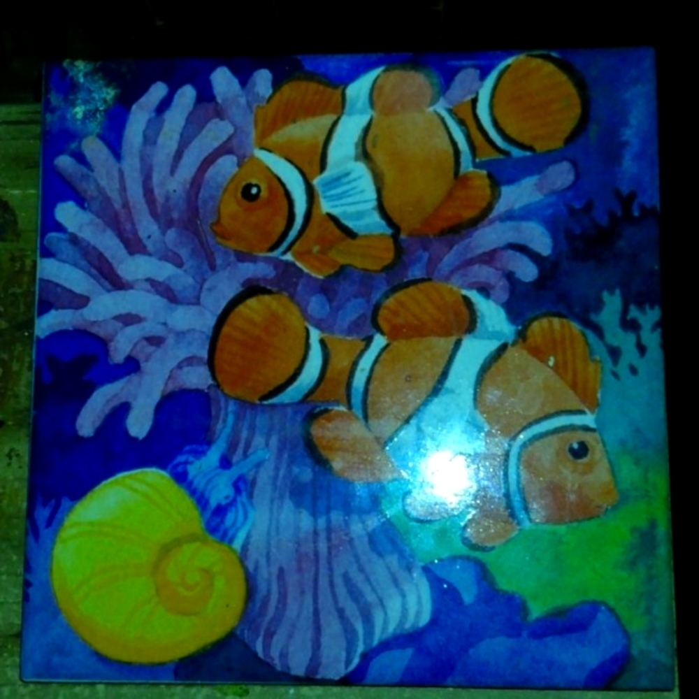 Hand painted Deep Sea Coaster